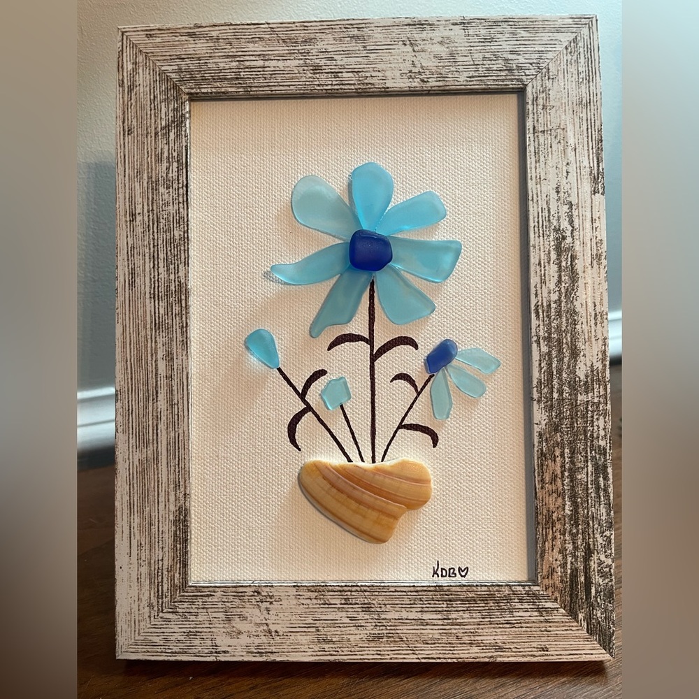 Sea Glass and Shell Art